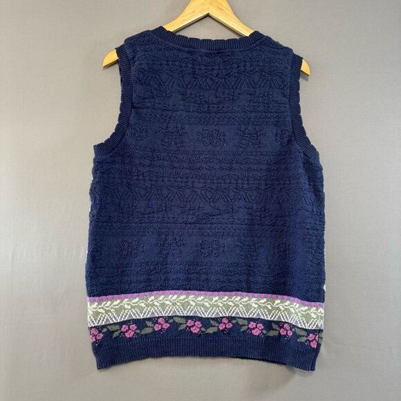Northern Reflections Button Up Sweater Vest Vintage 90s Size Large Cotton Blend - Picture 5 of 11